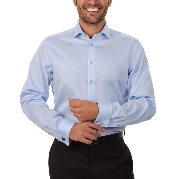 Calvin Klein Men's Button Down Front Non-Iron Dress Shirt‎ Size L 16.5 32-22 - Picture 1 of 7